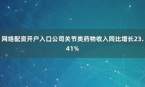 网络配资开户入口公司关节类药物收入同比增长23.41%